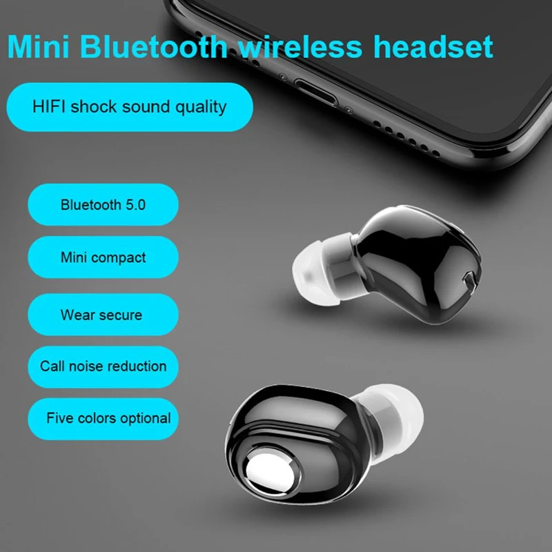 Compact HiFi Wireless Bluetooth Earbuds with Mic - Premium Stereo Sound & Handsfree Functionality for Sports & Everyday Use