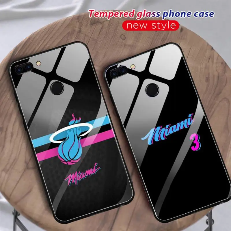 

Basketball Team Heate Phone Case Glass For Huawei P30 Lite 20 Por P9 10 Mate 10 9 Honor 8 X 9 10 NOVA 5 Cover