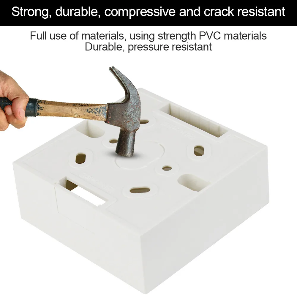 External Mounting Switch Box 86mm*86mm*33mm for 86 Type Double Switches or Sockets Apply For Any Position of Wall Surface