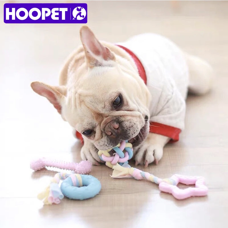 HOOPET Pet Dog Interactive Toy Chewing Colorful Rubber Shape Small Dog Training Play Supplies 2