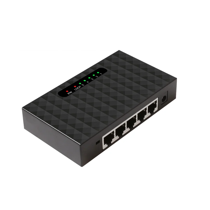 

DIEWU Ethernet switch MediaTek/MTK7530 1000 mbps 5 Gigabit network port of 10/100/1000 mbps Loop warning network switch