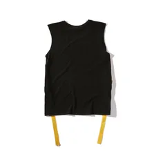 Популярный бренд, меховой жилет с отделкой, Европейский и американский стиль, высокая уличная Персонализированная лента, свободный крой, модная мужская спортивная одежда в стиле хип-хоп Sl