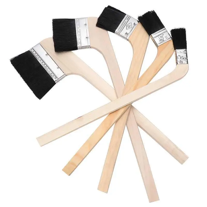 Wooden Paint Brushes Long handle elbow for wall painting BBQ Oil cleaning Dust removal Machine metal chips clear hand tool