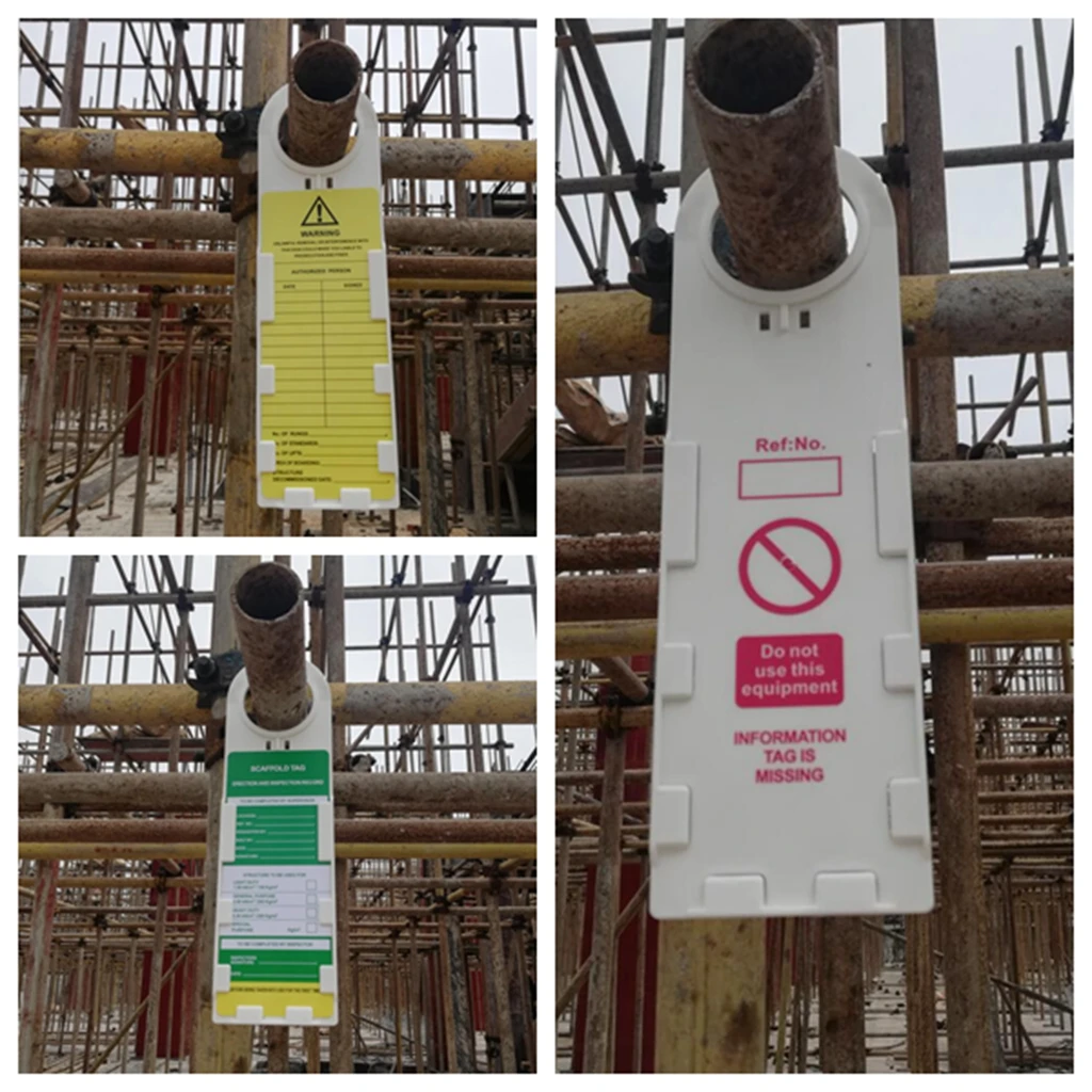 Safety Signs Scaffold Status Tag, Safe for All Craft Work, Red, Yellow, Green - 3 Tags