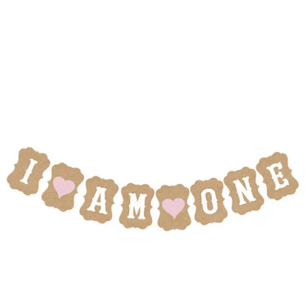 Lychee Pink I Am One Letter Banner Party Banner Flags Diy Birthday