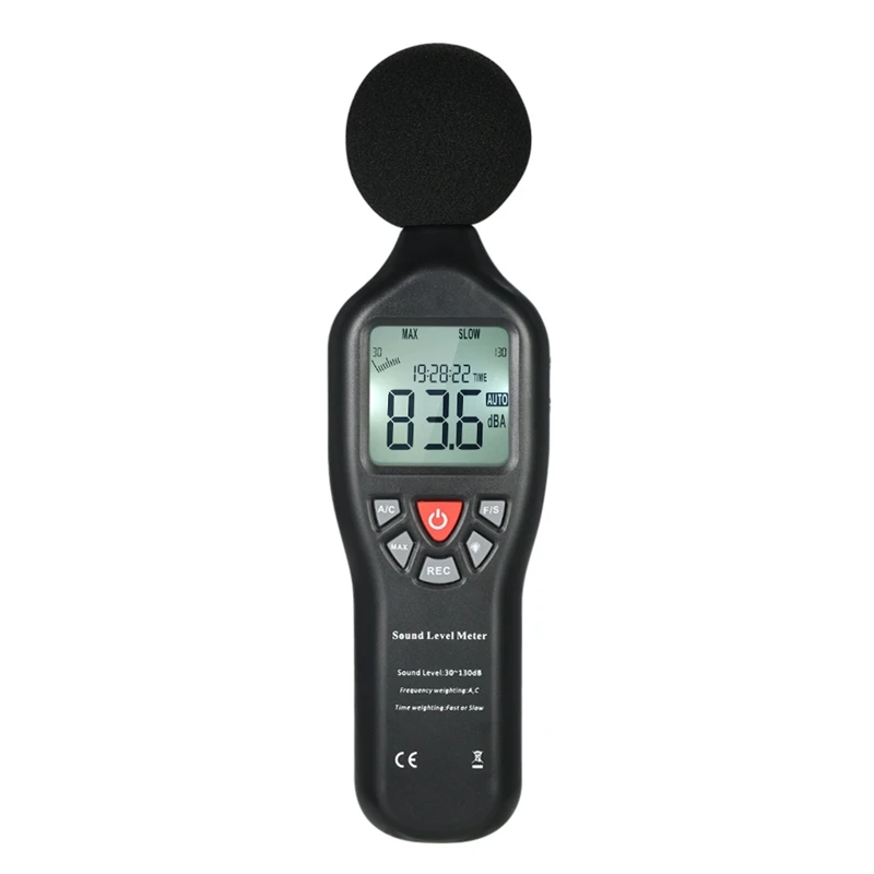 30-130Db Lcd Sound Level Decibel Meter Logger Tester Noise Measurement Time Display Auto Off Setup with Data Logging Function
