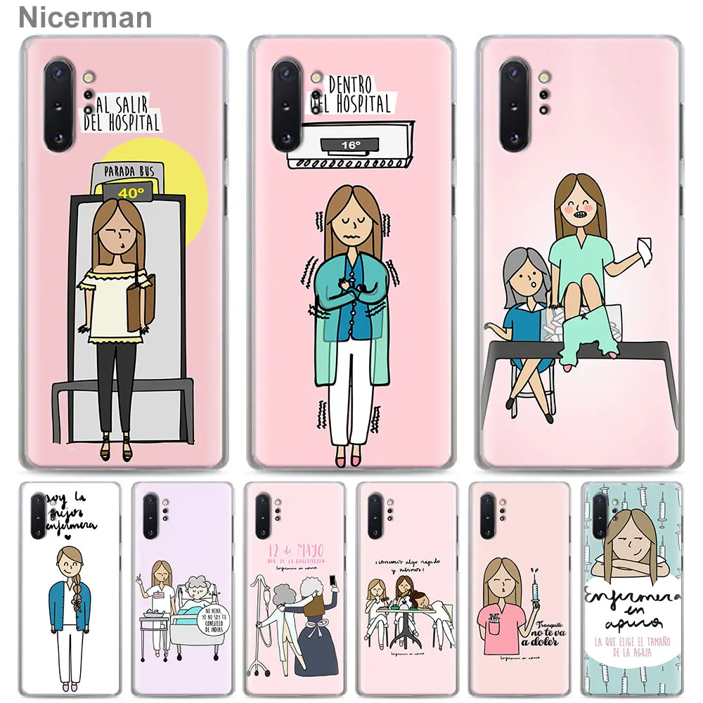 

Doctor Nurse Cartoon Phone Cases for Samsung Galaxy Note 10 Plus(5G) Note 8 9 10 S10e S10 S8 S9 Plus Hard Cover