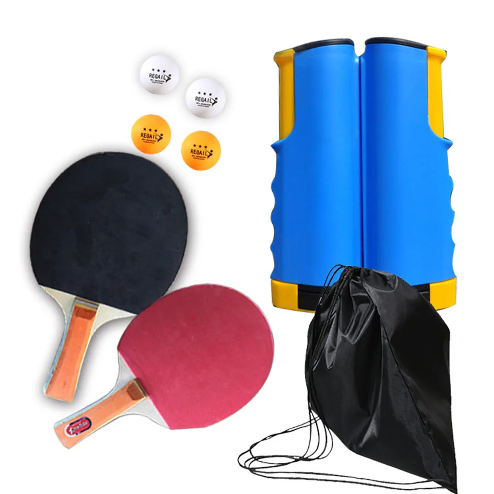 Sports Table Tennis Set Ping Pong Bats Racket Balls Net Clamps Game Activity Fun 