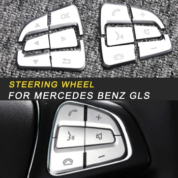 

Car Steering Wheel Button Switch Panel Cover Trim Frame Sticker Interior Accessory For Mercedes Benz GLS X166 2016-2019