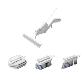 

5 in 1 Kitchen Cleaning Brush with Spray Handle Handheld Window Cleaner Squeegee Cleaning Brush Sponge Track Cleaning Brush Tool