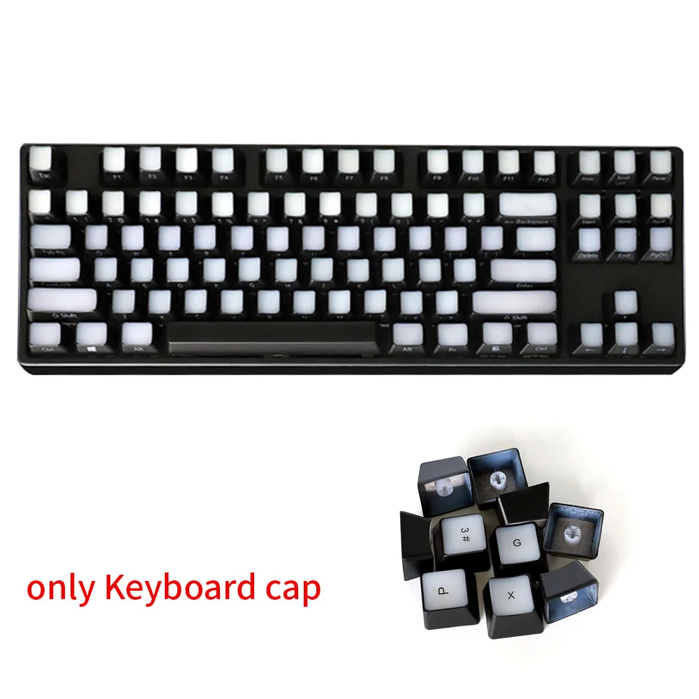 104 ключ DIY передача света Keycap компьютерная боковая печать Замена 2 тона офисный аксессуар эргономичная Простая установка игр