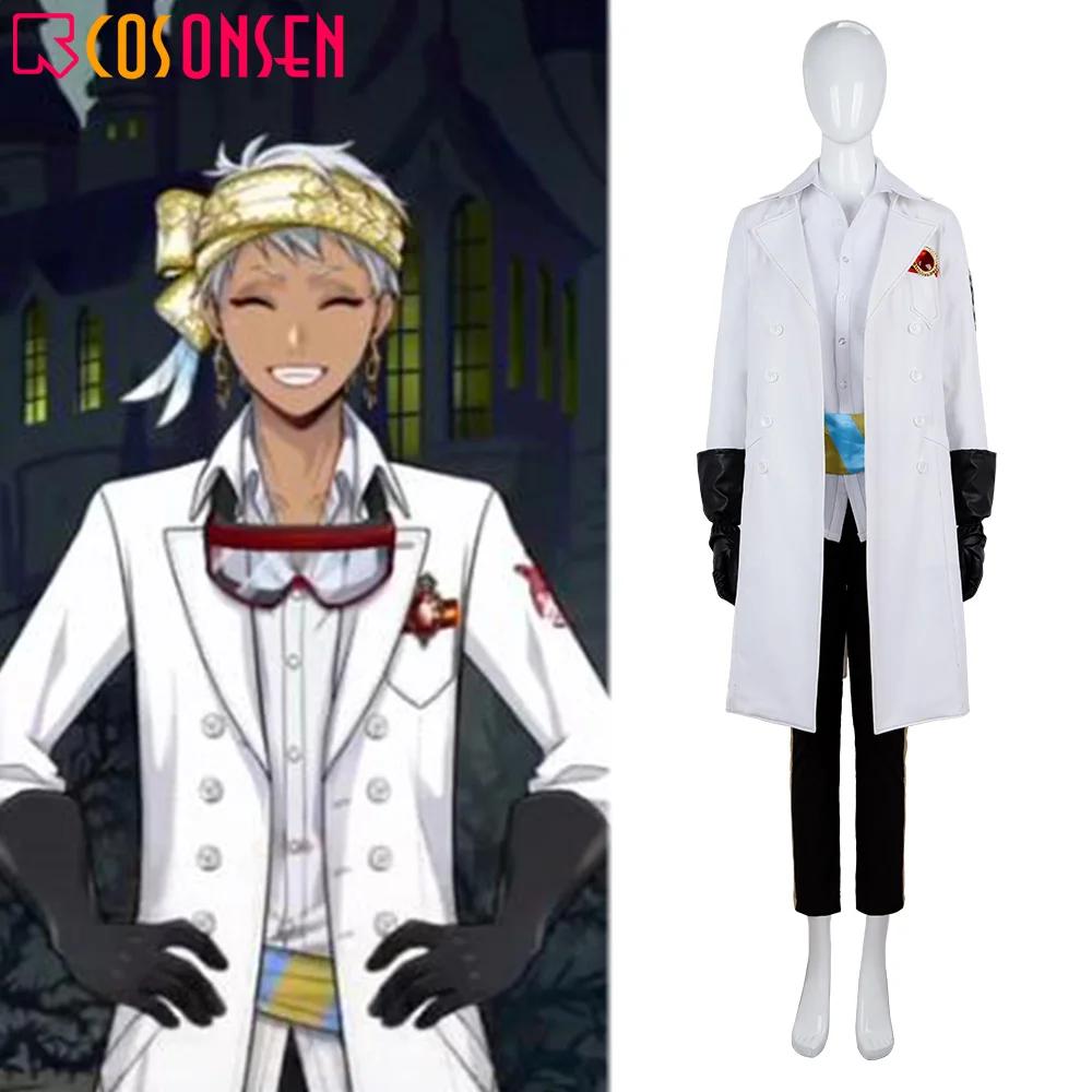 Twisted Wonderland Kalim Al-Asim Costume Cosplay White Experiment Uniform Cloth Jacket Cosplayonix Made