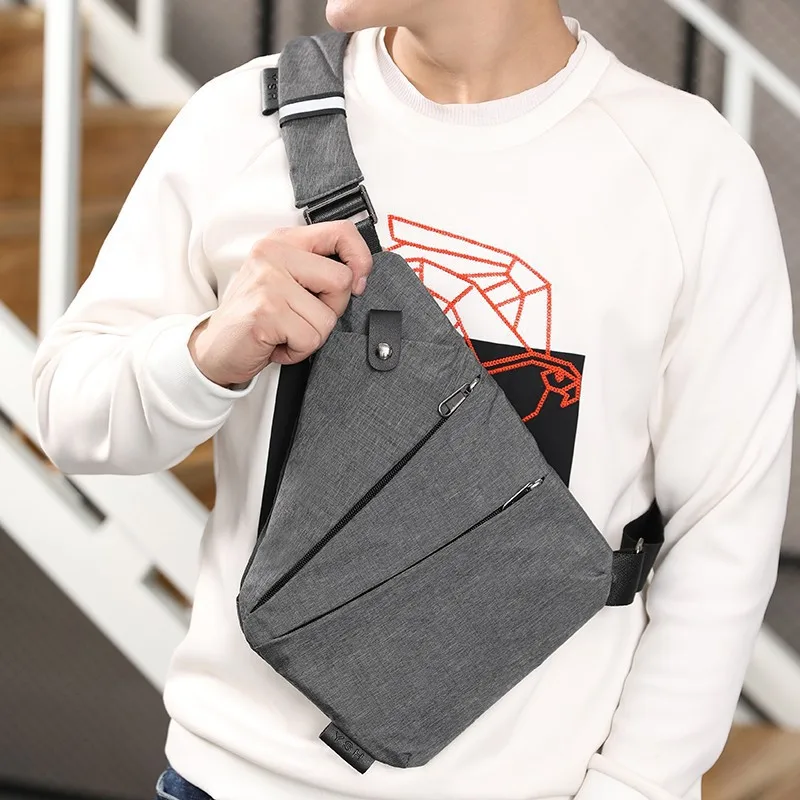  Men's Chest Bag Phone Pocket Messenger Sports Multi-function Men Shoulder Handbag Personal Shoulder - 4000206873907