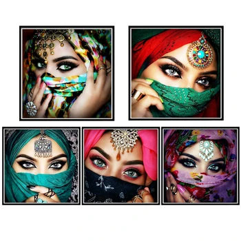 

DIY 5D Diamond Painting Masked Beauty Full Diamond Embroidery Girl Cross Stitch Wall Sticker Diamond Mosaic Christmas Gift