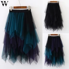 Womail, Женская юбка, элегантная плиссированная юбка, кавайная пышная фатиновая юбка, Нестандартная сетчатая юбка, высокая талия, вечерние юбки-пачки принцессы для танцев