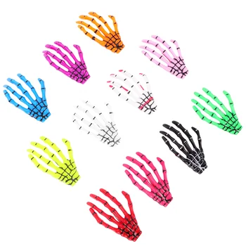 

11pcs Women Skeleton Hand Bone Shape Duck Clips Luminous Halloween Bobby Pin