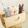 New Handmade Kawaii Rabbit Crochet Wool Doll Animal Stuffed Plush Toy Soothing Baby Sleeping PillowToys For Kids Birthday Gifts 3