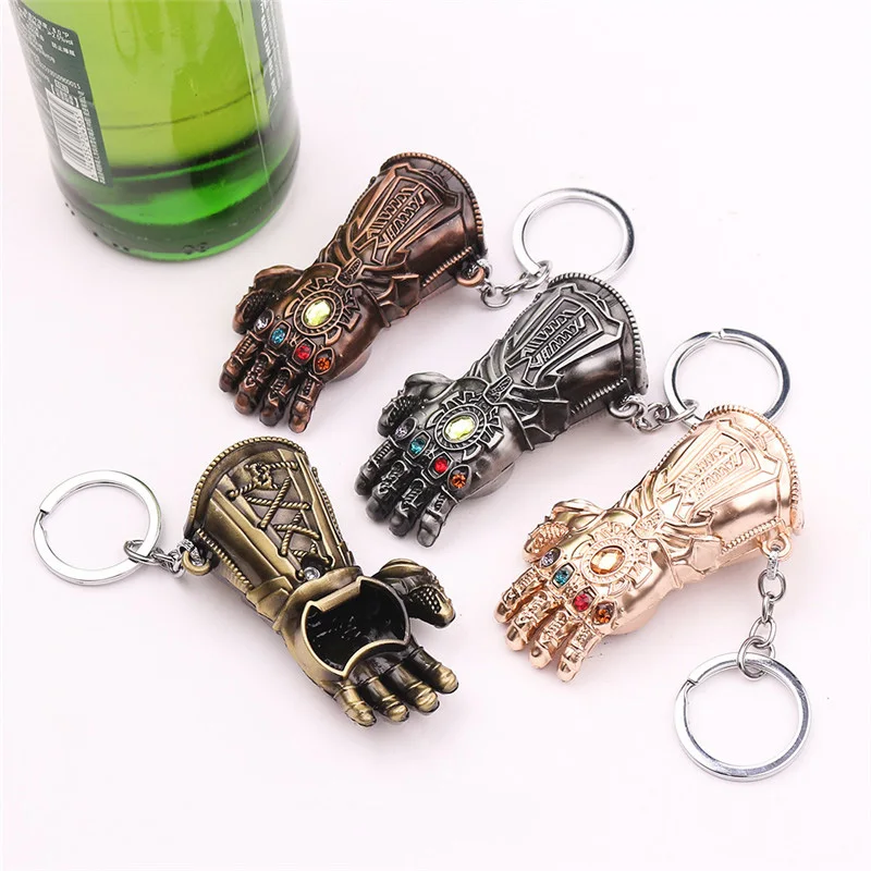 1pcs Hammer Shaped Beer Bottle Opener Portable Keychain Metal Tools Infinity Thanos Gauntlet Soda Glass Caps Remover Openers