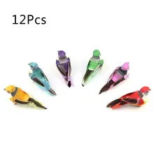 12Pcs/Box 3D Artificial Foam Bird Simulation Model Imitation Ornament DIY Crafts For Home Garden Party Decoration 72XF