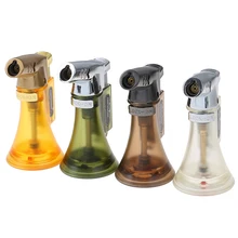 1 шт подарок на Рождество, Хэллоуин мини бутан Jet фонарь для сигарет; защита от ветра зажигалка пластиковый случайного цвета Горелка зажигания без газа