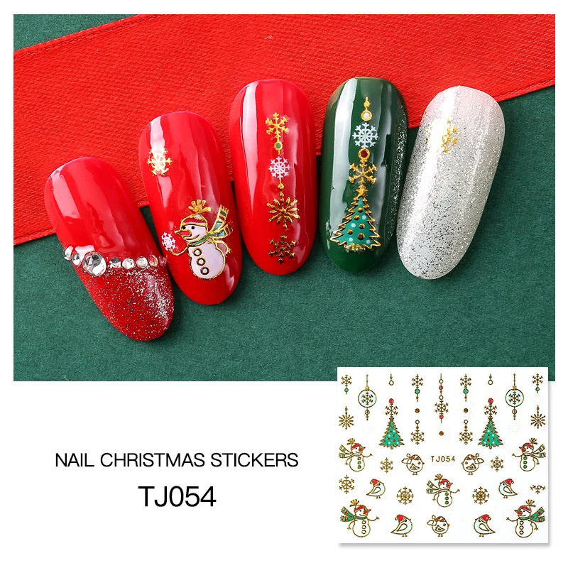 Новинка, зимние рождественские слайдеры, наклейки для ногтей, наклейки для ногтей, сделай сам, аксессуары для маникюра, Водные Переводные фольга, Рождественский подарок - Цвет: XQXTH-30