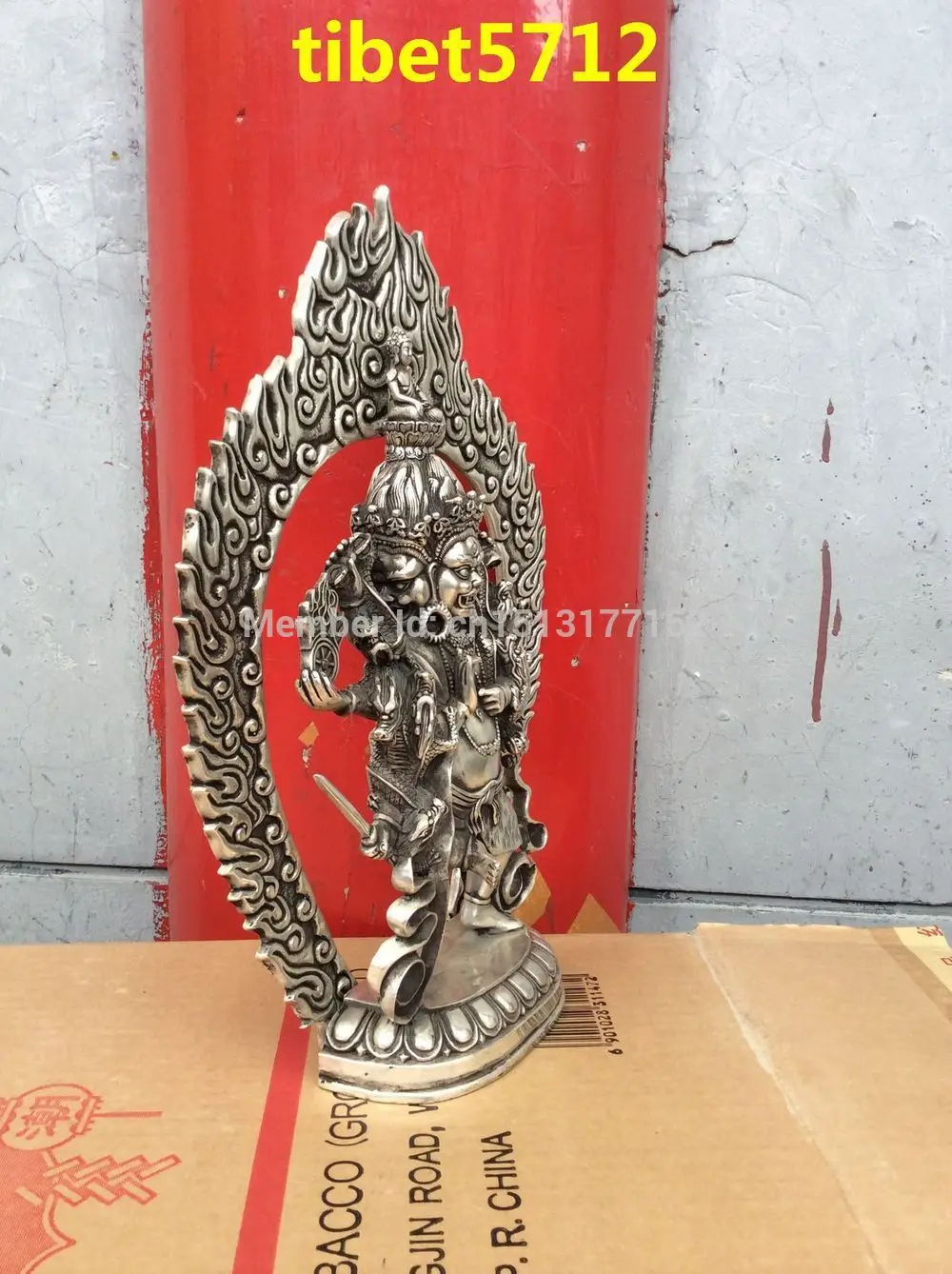 Тибетский буддизм, латунь с серебряным покрытием Vajra Krodha Mahabala Ucchusma статуя Будды бронзовая отделка Будда целебная статуя