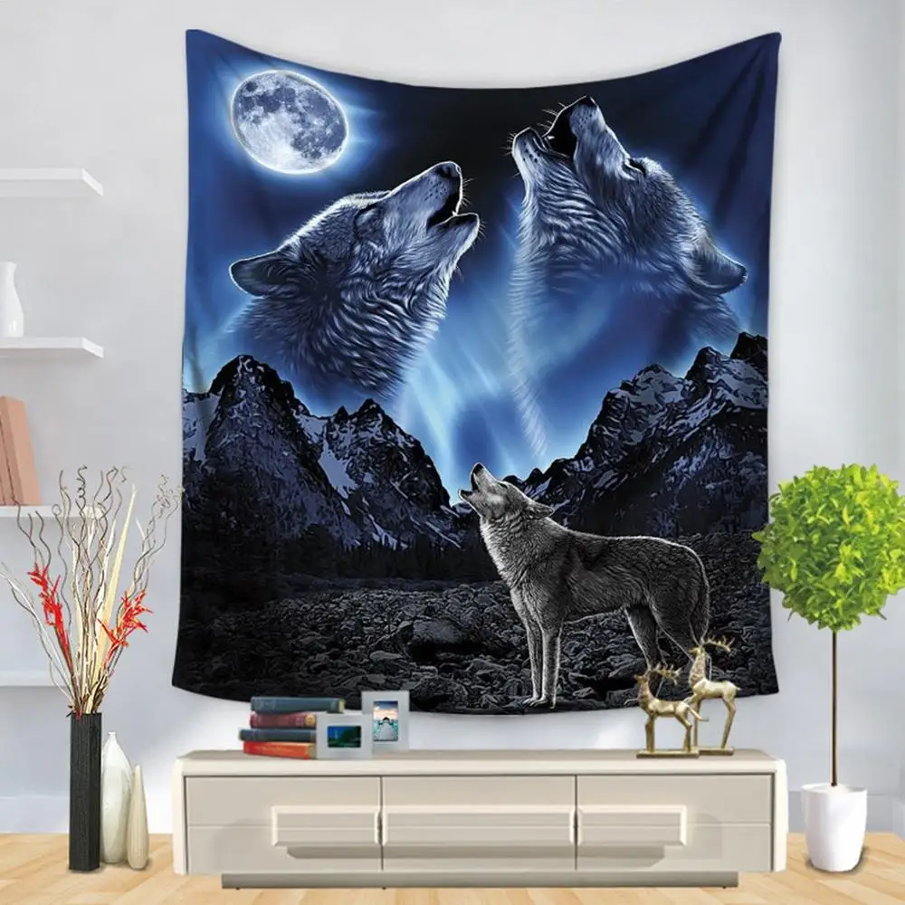 1500x2000mm Модный гобелен с рисунком волка, настенный гобелен, домашний декор, одеяло для пикника, пляжное полотенце, шторы для кровати - Цвет: 1500x2000mm
