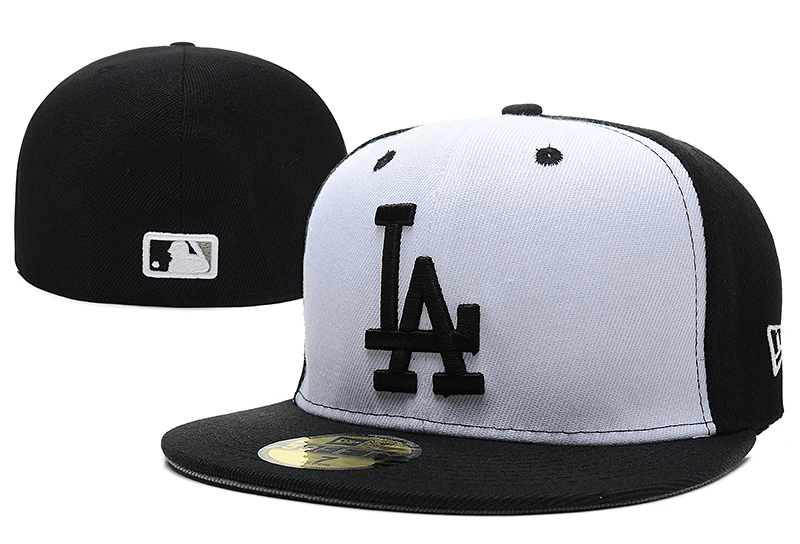Модные облегающие шляпы LA Dodgers бейсболки Boston хип-хоп Bone для мужчин и женщин закрытые Gorras - Цвет: C-21