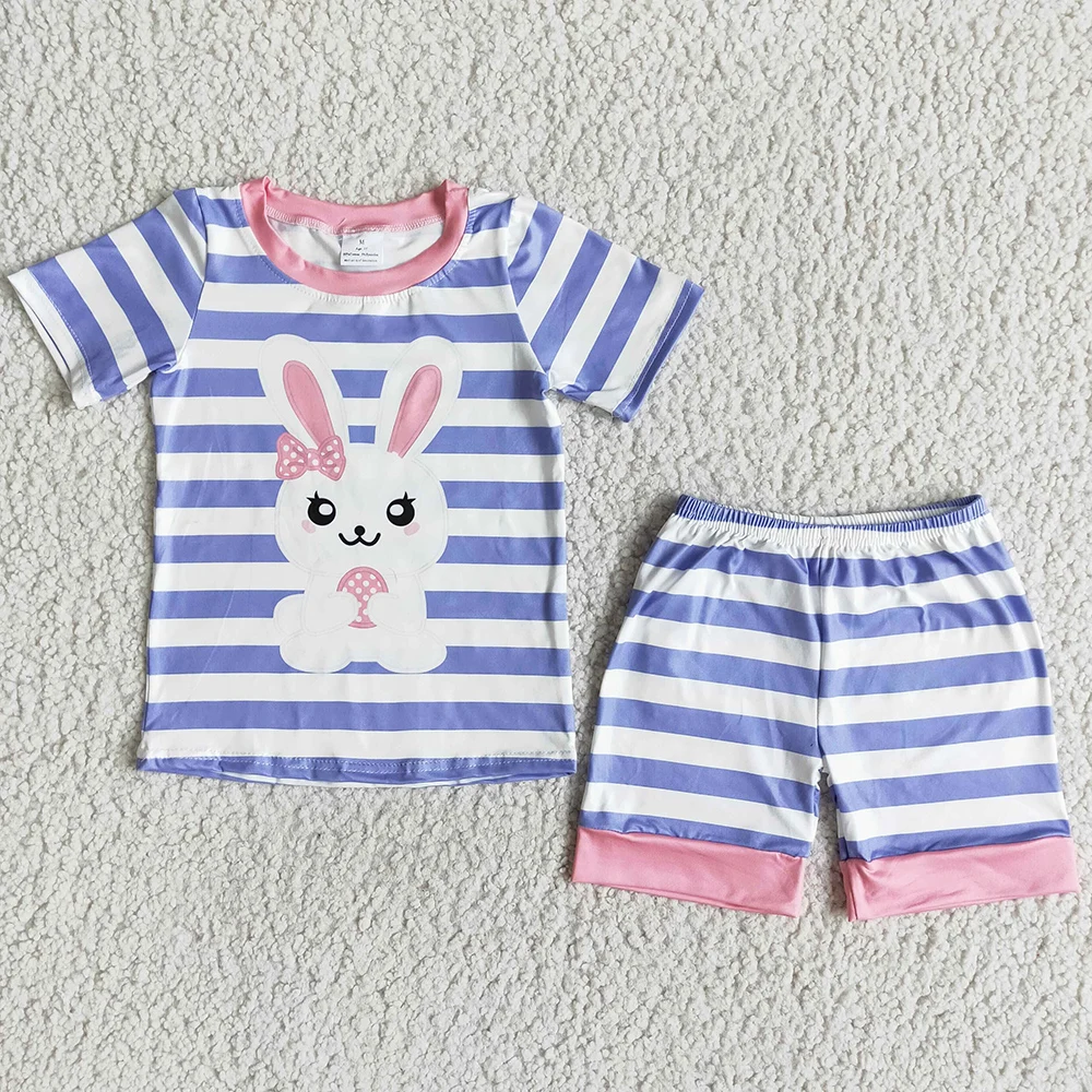 

New Fashion Kids Designer Clothes Girls Pajamas Easter Bunny Cute Girl Sleepwear Boutique Kids Clothes Girls Baby Nightwear Set