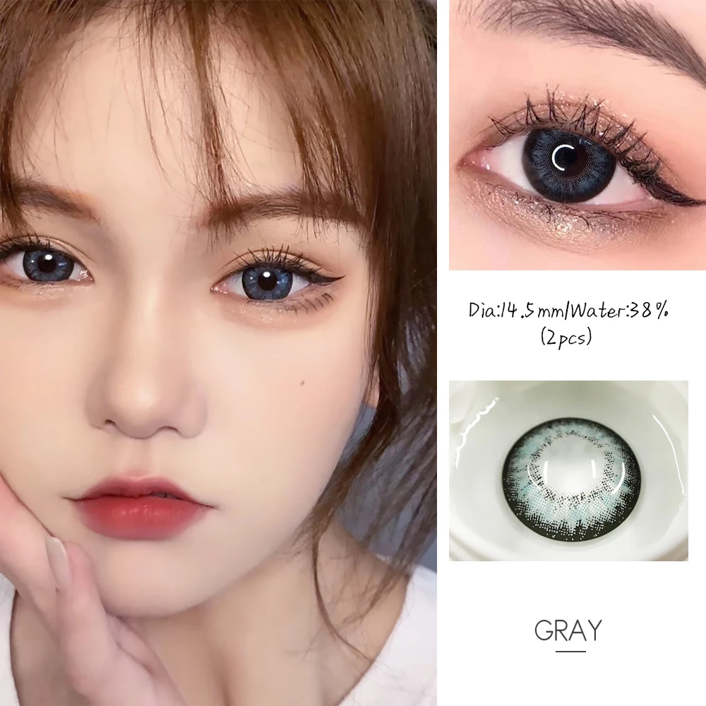 OVOLOOK 2pcs/пара 4 тон Цвет ed цветные контактные линзы для глаз 0 800 градусов год