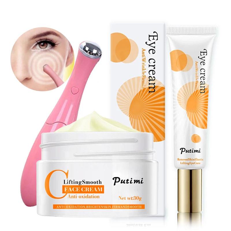 

Anti-Oxidation Whitening Face Cream Hyaluronic Acid Moisturizer Cream Anti Aging Eye Cream Dark Circle Eye Massager