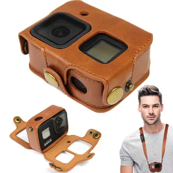 

JINSERTA Leather Case for Gopro Hero 8 Black PU Leather Bag Case Protection for Go Pro Hero 8 Action Camera Accessories