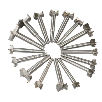 

Woodworking Forstner Drill Bits Sets, 17 PCS Carbon High Speed Steel Wood Working Hole Cutter Titanium Coated Wood Boring Hole r