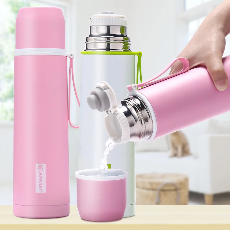 

Powcan Baokang Insulated Cup Women's Stainless Steel Spacious Bullet Men's Portable Large Capacity Students Water Cup Lettering