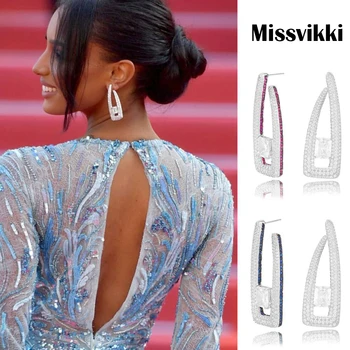 

missvikki Unique Design High-grade Long Earrings Clear Austrian crystal Noble Luxury Earring For Women Bridal Wedding Party Hot
