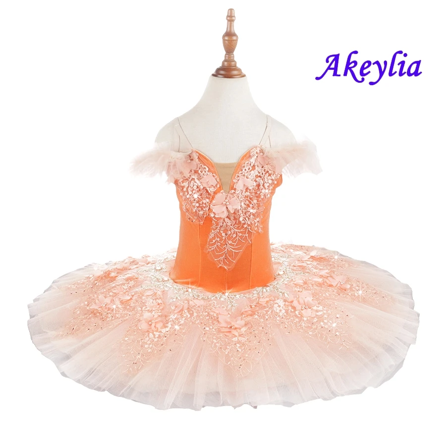 Orange Ballet tutu child nutcracker Pre-Professional ballet tutus for girl Classical ballet tutu pancake Swan lake ballet dress