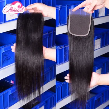 

AliPearl Hair Straight Closure 10Pcs Brazilian Virgin Hair Straight Hair Closure Fast Shipping Natural Color Wholesale