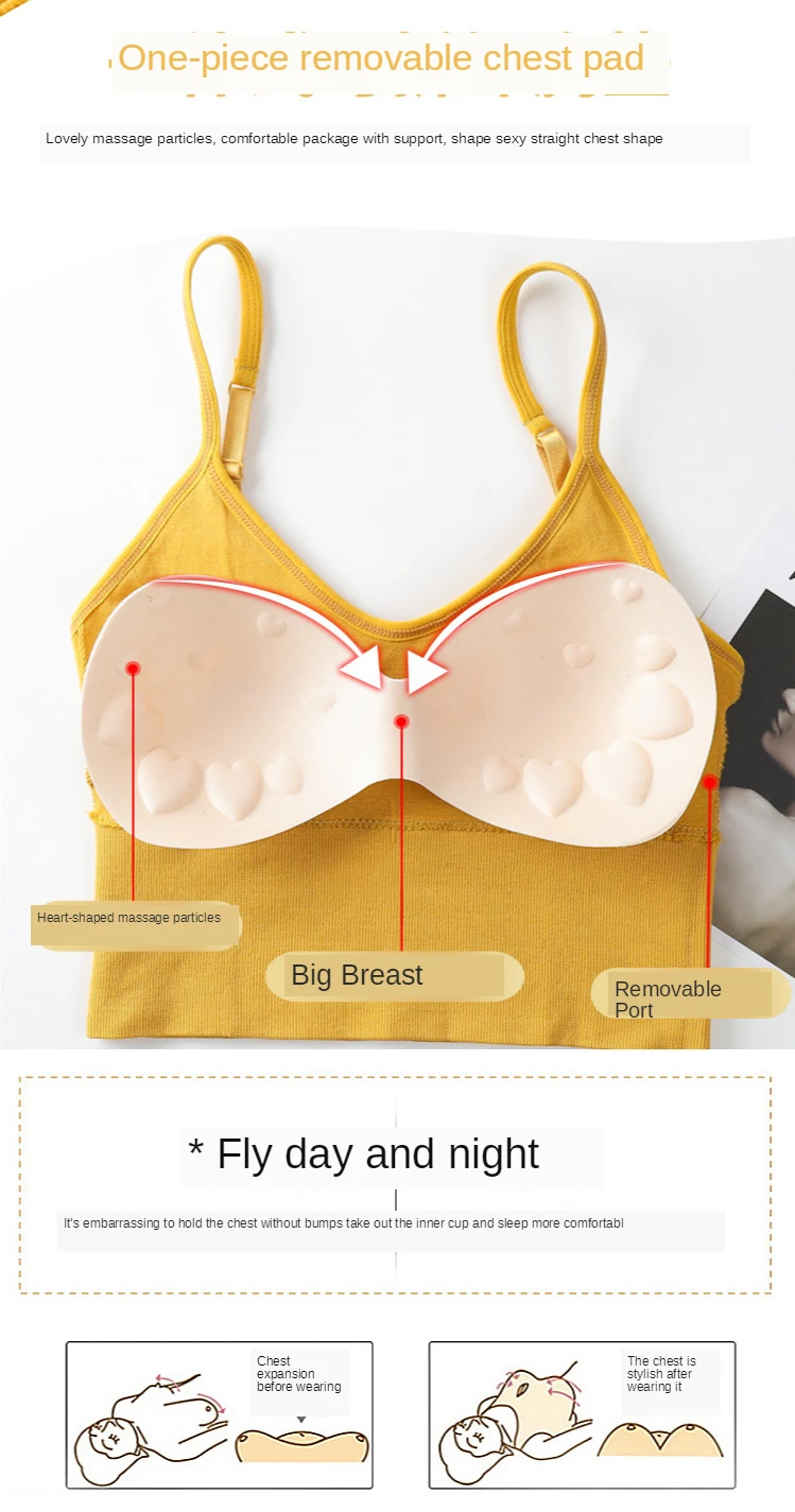 U-shaped Back Bra Tube Top Women Crop Top Daisy Pattern Sexy Lingerie Bra Sports Fashion Street Top