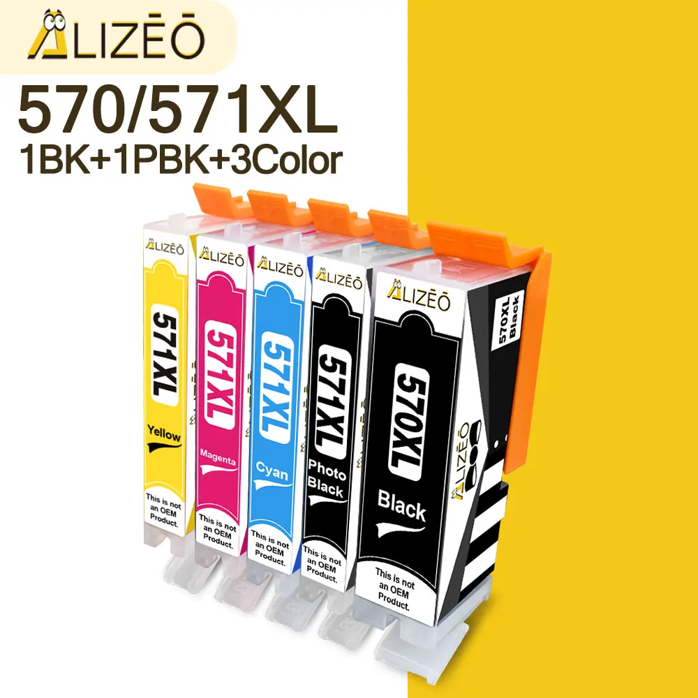 Alizeo PGI-570 CLI-571 Ink Cartridge Replace Canon 570XL 571XL For Pixma MG5752 TS9055 TS9050 TS8053 TS8051 TS5050 Printer