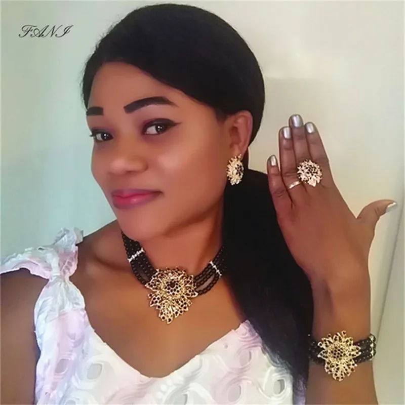 Fani Dubai Gold Colorful Jewelry Set Women Wedding accessories jewelry set Brand Fashion African Beads Jewelry Set Wholesale