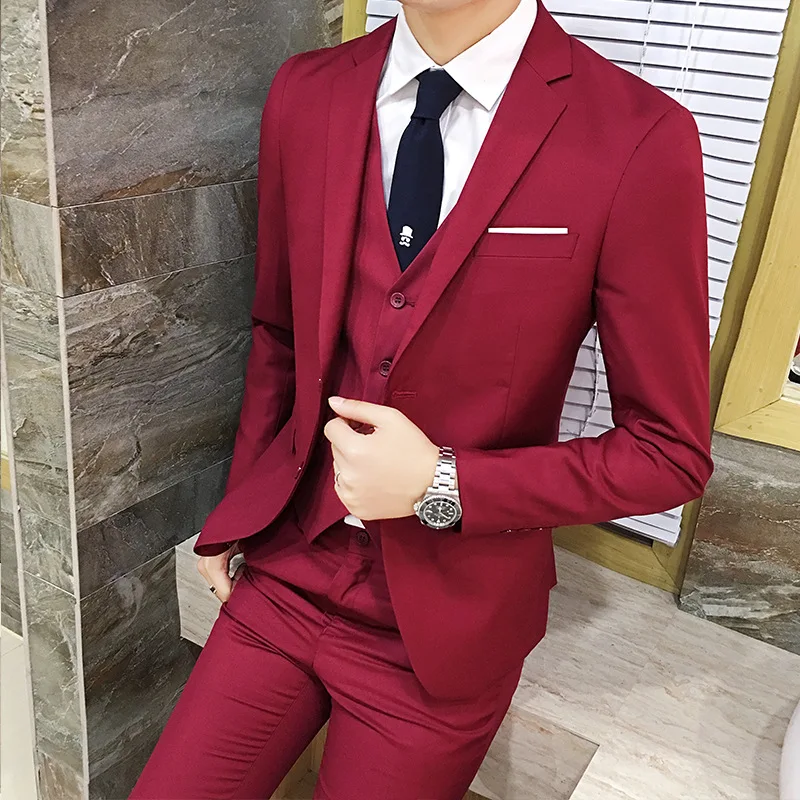 

MEN'S Suit Set Handsome Korean-style Slim Fit Small Suit a Set of College Student Casual Marriage Coat Formal Wear Trend