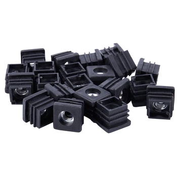 

Fashion-Square Tubing Pipe End Caps Insert Plugs M8 Thread 20x20mm 20Pcs Black