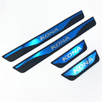 

For Auto Styling Accessories Hyundai Kona Door Sill Strip Stainless Steel Sticker Trim Car pedal Protectors Cover 2017 2019 2020