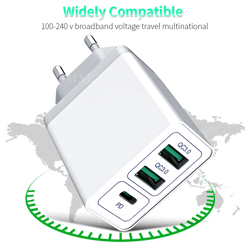 PD Plus Мульти USB зарядное устройство QC3.0 Быстрая зарядка для iPhone 11 Macbook Pro Huawei кабель