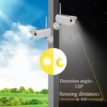 

Solar Energy Powered Light 380LM 3 Modes Waterproof Outdoor Courtyard Garage Light Simulation Monitoring Induction Lamp