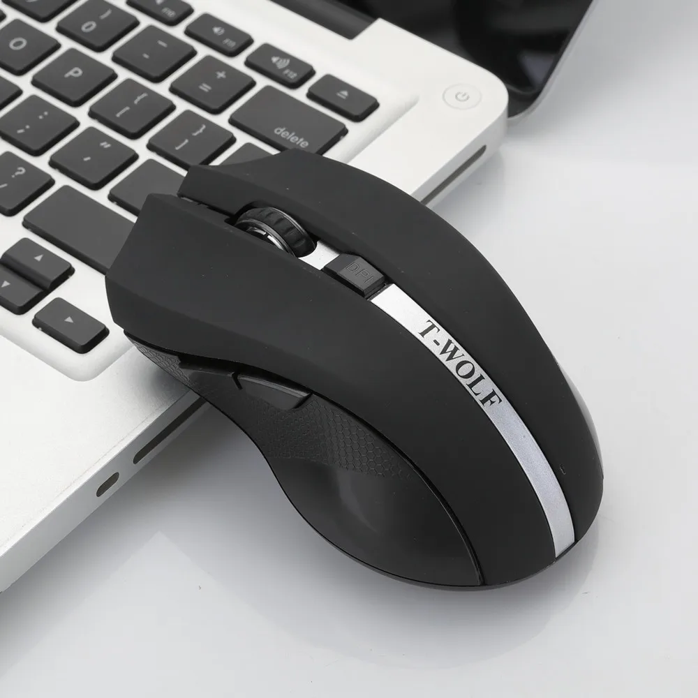 1800 Точек на дюйм 2 4 ГГц Беспроводной бесшумный USB Мышь регулирующая эргономичная