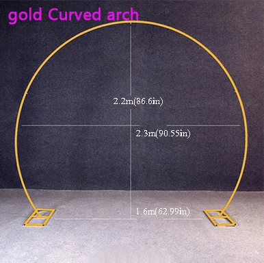 gold curved arch Свадебные золотые белые железные цветы Арка полукруглые рождественские украшения для дома вечерние фон набор воздушных шаров стенд украшения - Цвет: gold curved arch