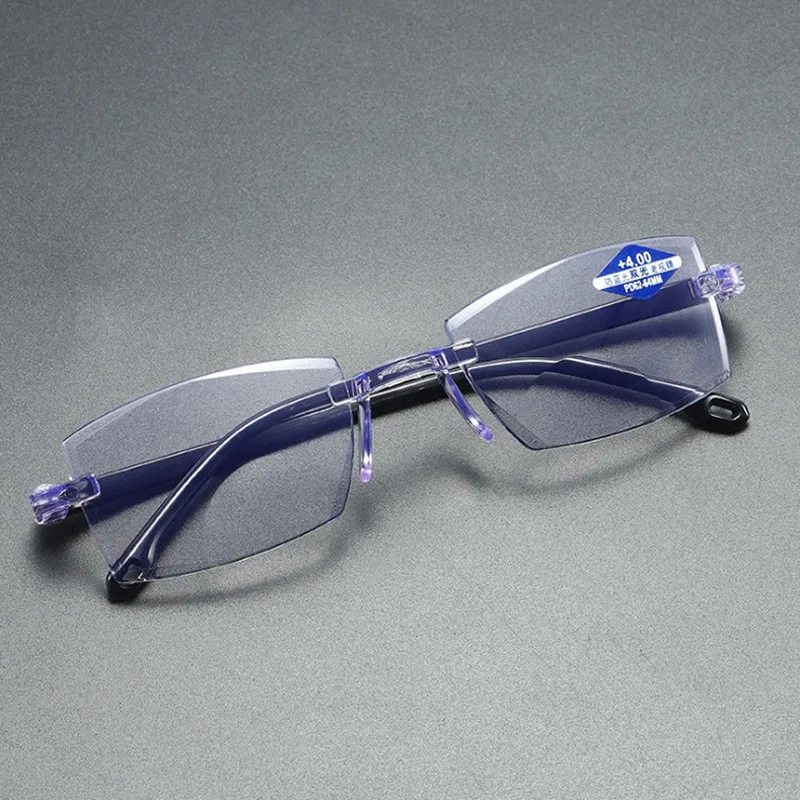 Ultralight Rimless Reading Glasses Anti Blue Light Radiation Computer