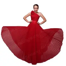 

A Line Chiffon Sweetheart Pleat Elegant One Shoulder Bridesmaid Dresses Wedding Party Formal Prom Robe De Soiree Lace Up Back