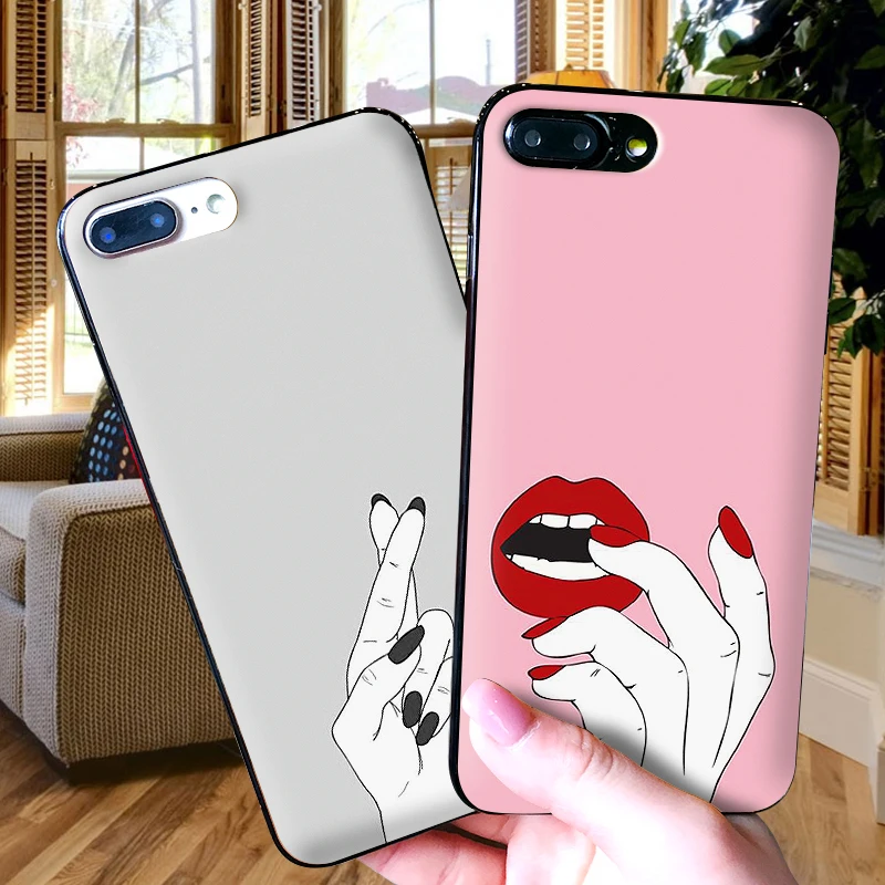 Сексуальный красный лак для ногтей Мягкий ТПУ чехол Apple IPhone X XR XS MAX 5 5S 5C SE 6 S 7 8 Plus ipod